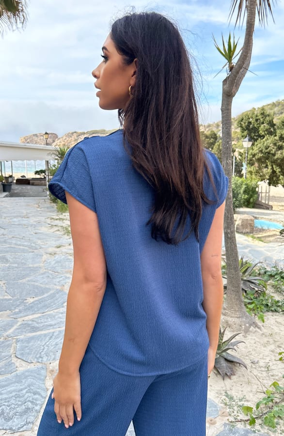 Paris V-Top Jeans Blue – shoparchief, foto 4