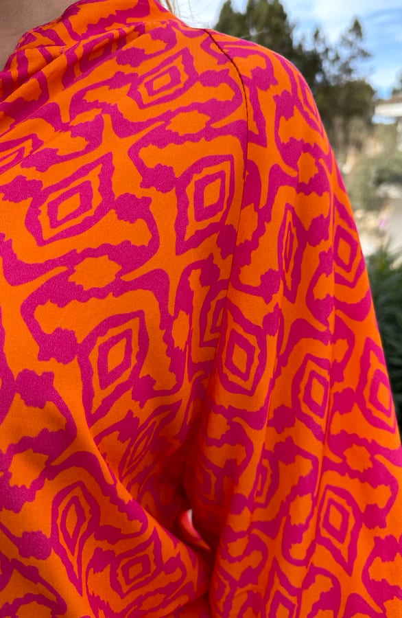 Print Blouse Fuchsia Oranje – shoparchief, foto 5