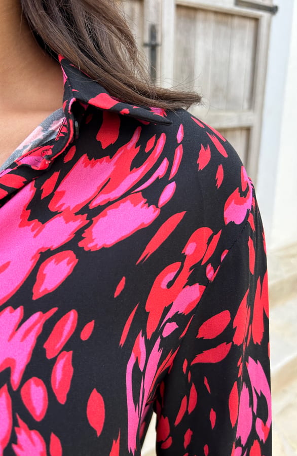 Print Blouse Roze Zwart – shoparchief, foto 5