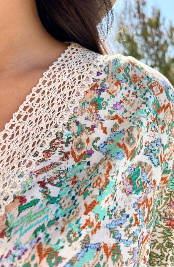 Romantic Boho Oversized Jurk Mintgroen – jurken, foto 5