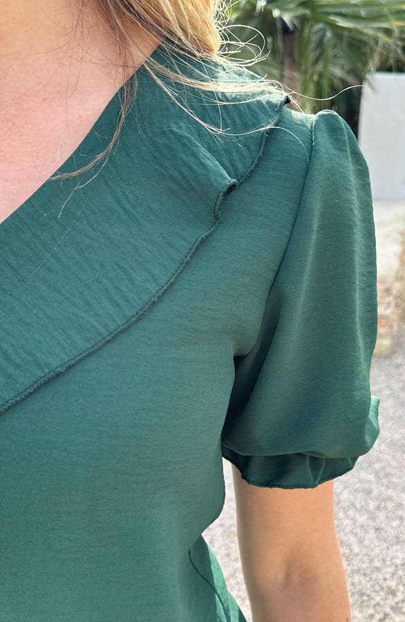 Rüschen Bluse Kurzarm Smaragd, Shoparchiv, Foto 9