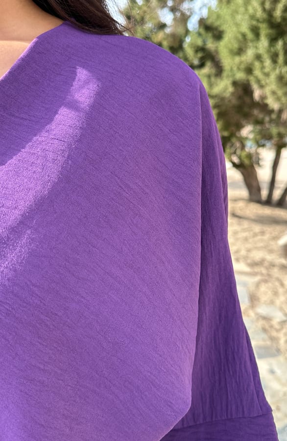 Saint Tropez Ruffle Jurk Dark Purple – jurken, foto 3
