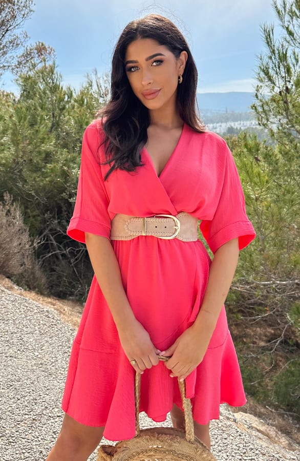 Saint Tropez Ruffle Jurk Koraal – shoparchief, foto 2