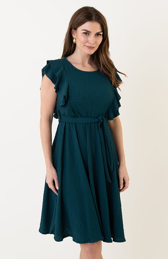 Smocked Ruches Jurk Smaragd – shoparchief, foto 9