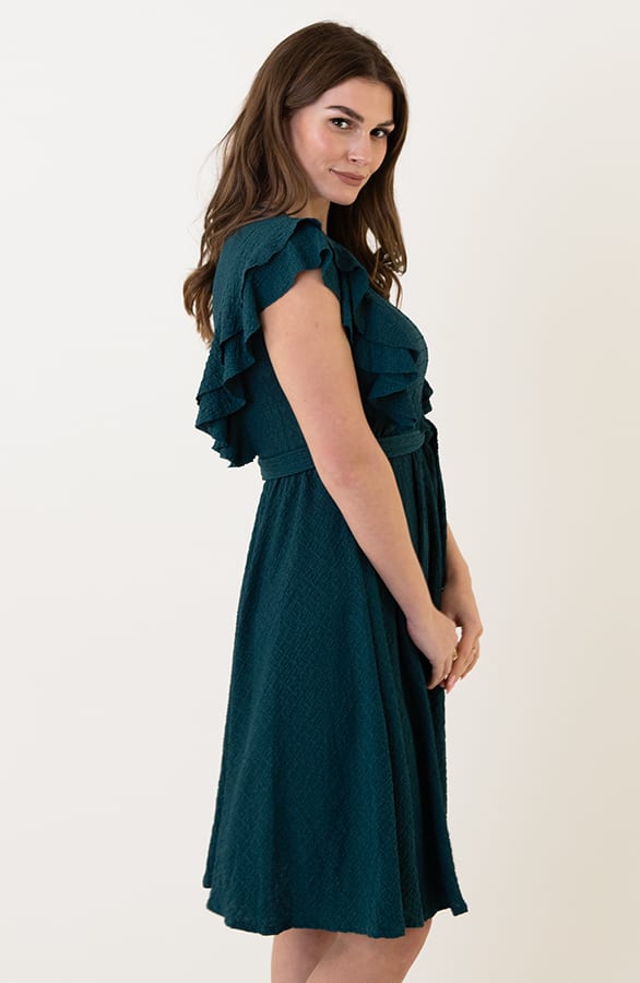 Smocked Ruches Jurk Smaragd – shoparchief, foto 10