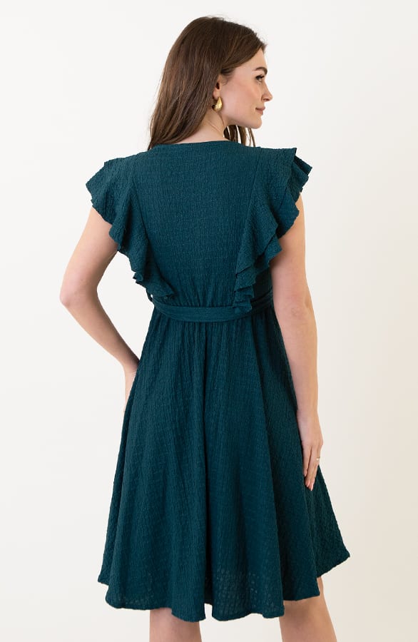 Smocked Ruches Jurk Smaragd – shoparchief, foto 11
