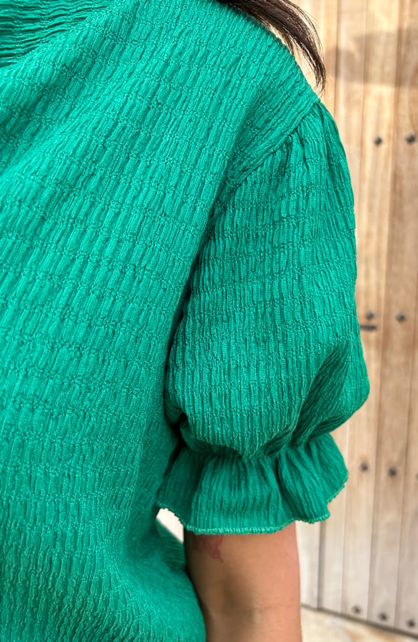 Smocked Top Sevilla Bright Green – shoparchief, foto 4