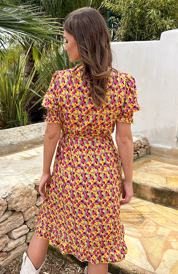Violet Pofmouwen Jurk Geel – shoparchief, foto 2