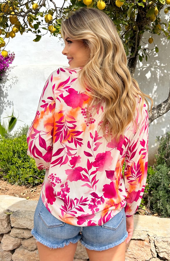 Viscose Bloemen Blouse Marbella – shoparchief, foto 4