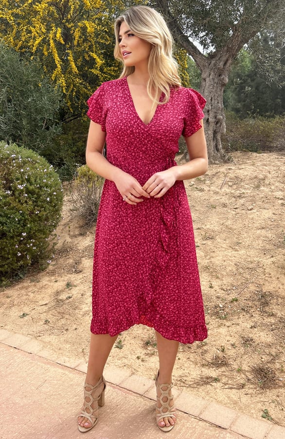 Floral Midi Jurk Pink – shoparchief, foto 1