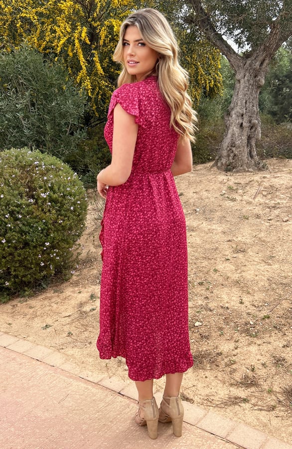 Floral Midi Jurk Pink – shoparchief, foto 2