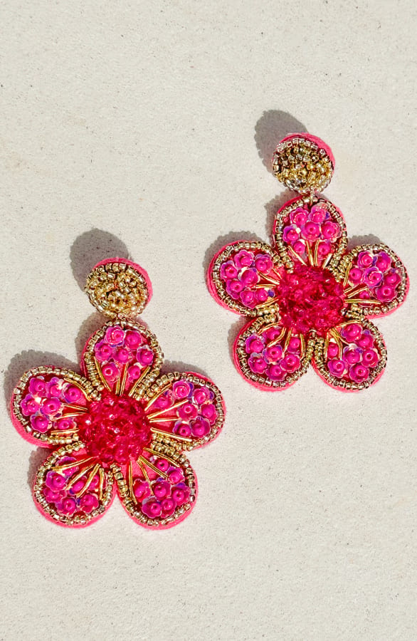 Boho Oorbellen Fuchsia – shoparchief, foto 1