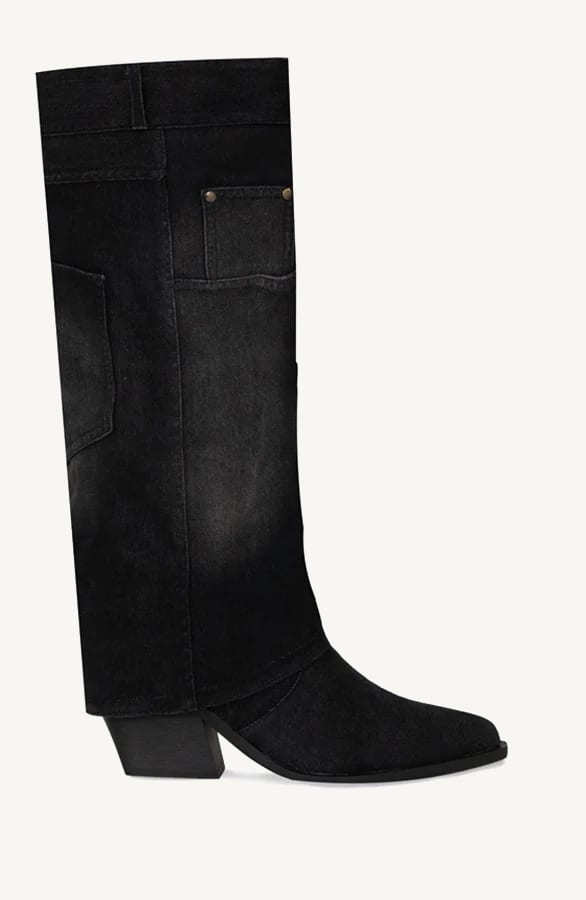 Cowboystiefel mit Denim Kappe Schwarz, Shoparchiv, Foto 1
