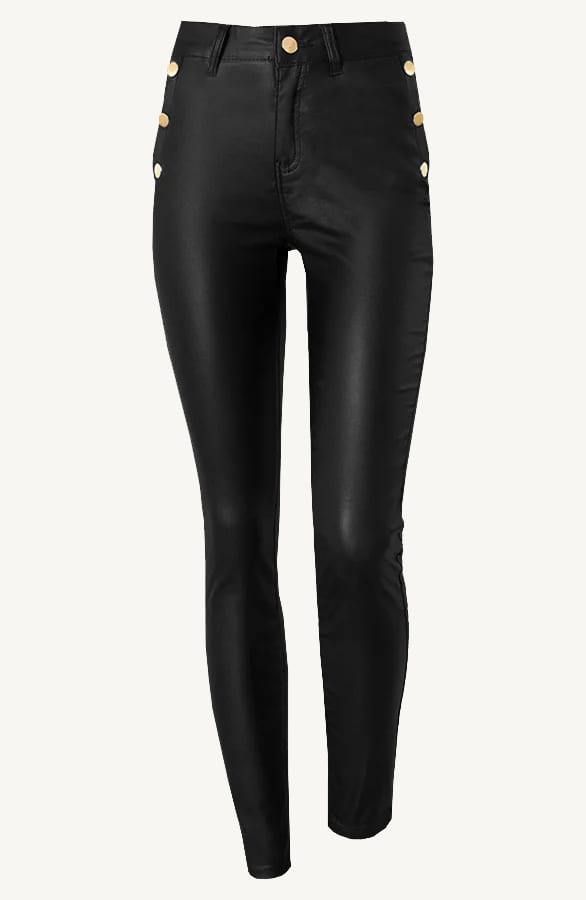 Coating Jeans Knopen Zwart – shoparchief, foto 1