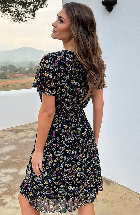 Elegance Flower Jurk Zwart – shoparchief, foto 3