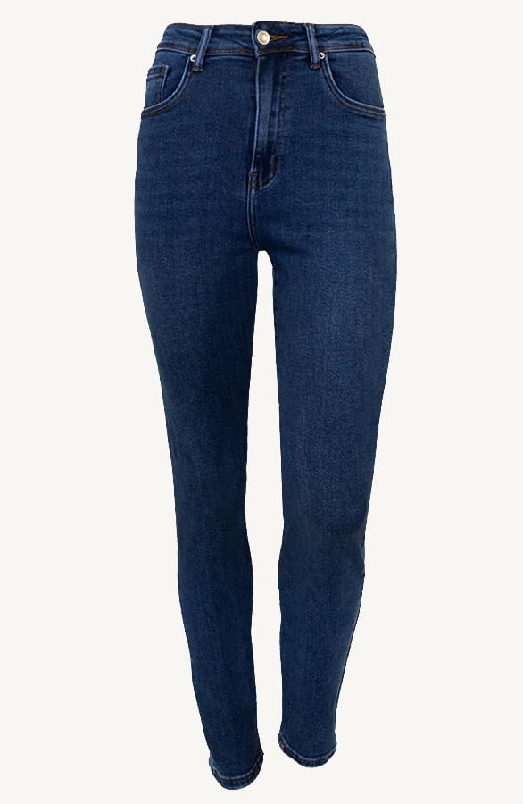 High Waisted Push Up Jeans Dark Blue – shoparchief, foto 1