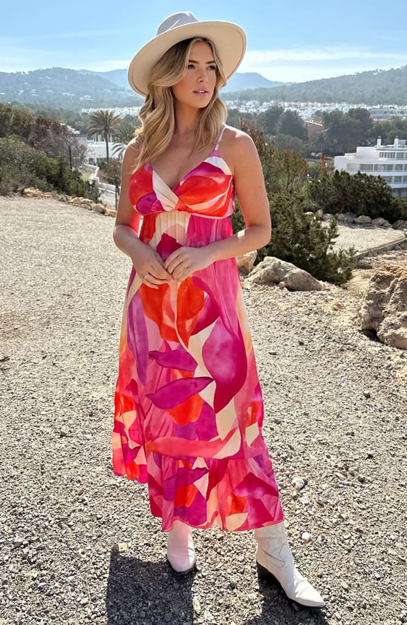 Ibiza Spaghetti Maxi Jurk Roze – shoparchief, foto 5