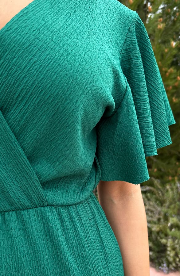 Jumpsuit Dames Smocked Smaragd – shoparchief, foto 7