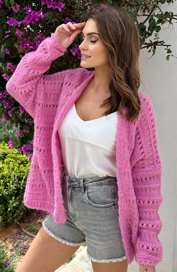 Oversized Knitted Vest Milaan Candy Pink – shoparchief, foto 4