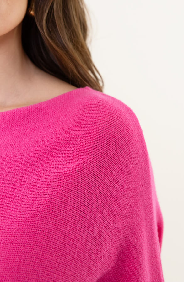 Soft Trui Ruffle Mouwen Fuchsia – shoparchief, foto 6