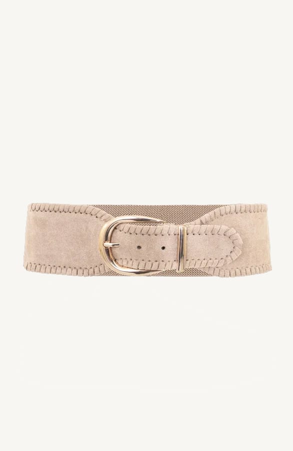 Suede Tailleriem Stretch Beige – shoparchief, foto 1