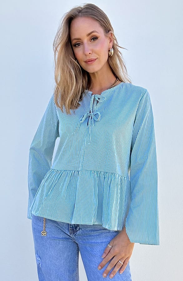 Bluse mit Schleifchen Mint, Shoparchiv, Foto 1