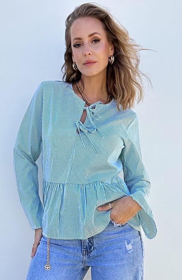 Bluse mit Schleifchen Mint, Shoparchiv, Foto 5