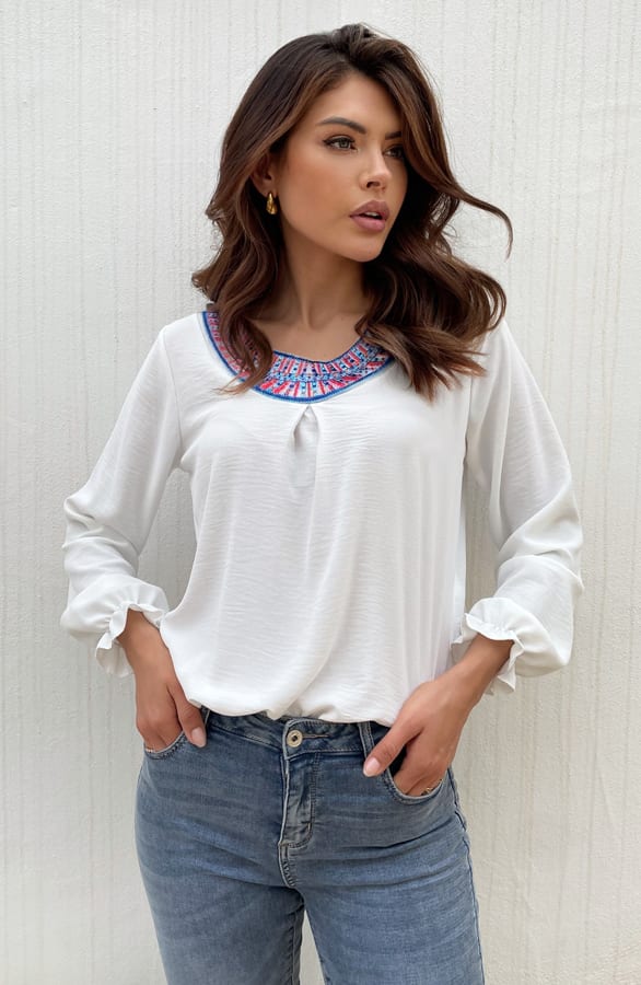 Ecru Detail Blouse – shoparchief, foto 2