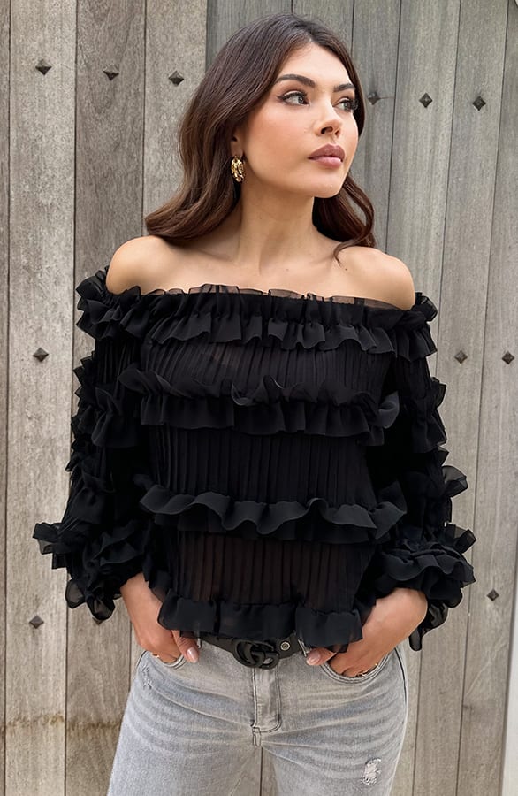 Exclusive Blouse Zwart – shoparchief, foto 3