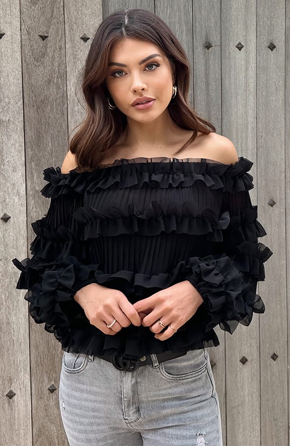 Exclusive Blouse Zwart – shoparchief, foto 4