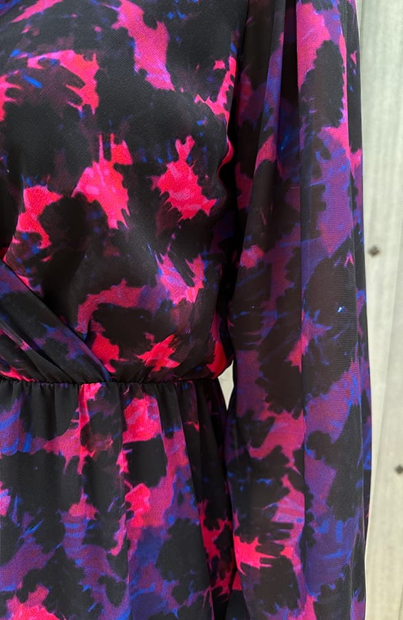 Exclusive Print V-Hals Dress Leopard Dark Purple – shoparchief, foto 5