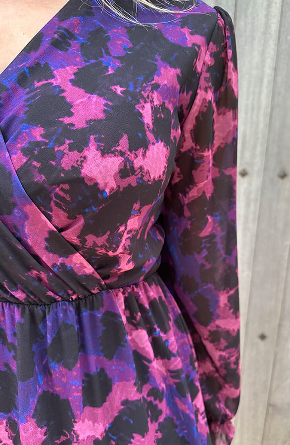 Exclusive Print V-Hals Dress Leopard Dust Roze – shoparchief, foto 7