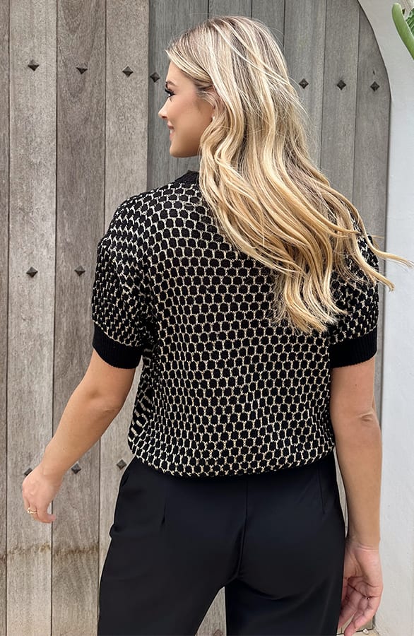 Gebreide Top Lurex Zwart – shoparchief, foto 2