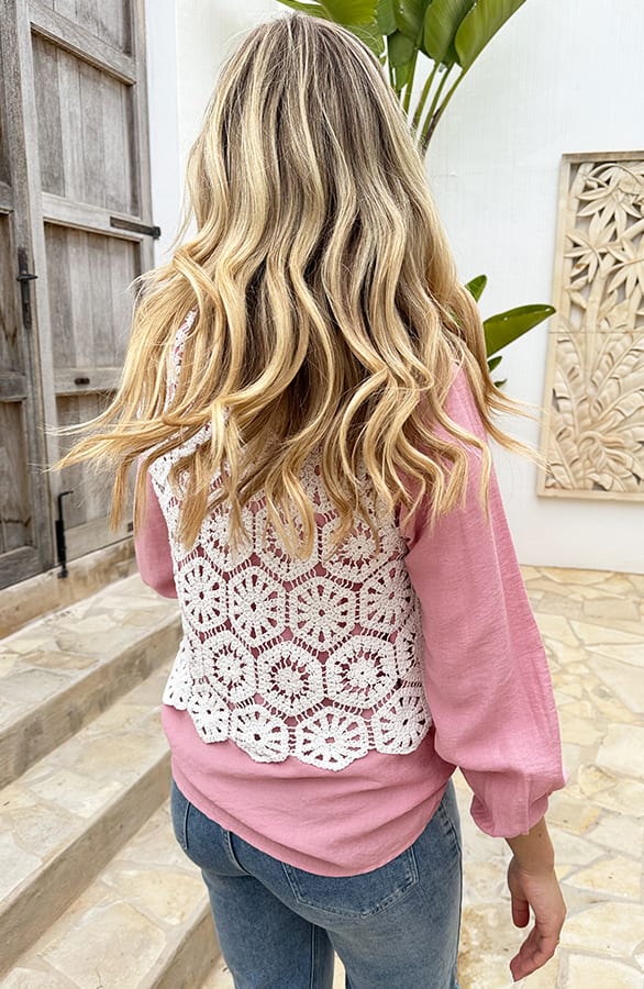 Gehaakt Boho Gilet Off White – shoparchief, foto 3