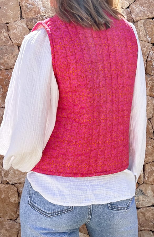 Gilet Print Bright Fuchsia – shoparchief, foto 3