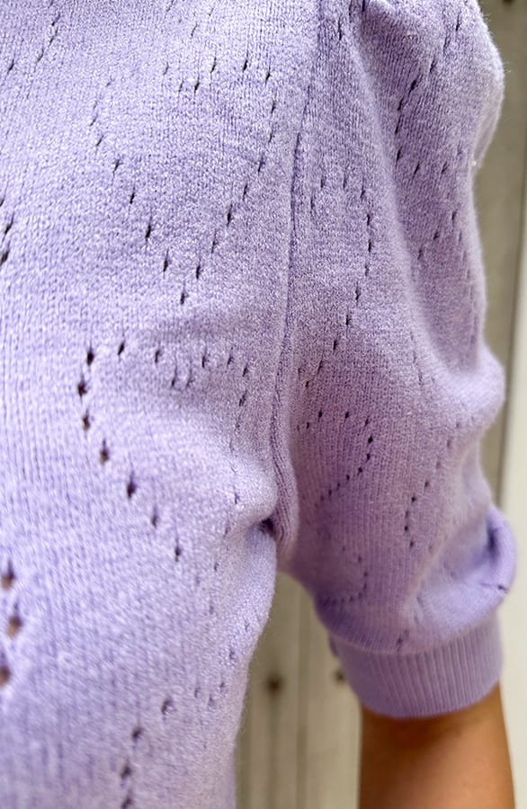 Hartjes Knitted Pofmouwen Top Lila – tops, foto 10