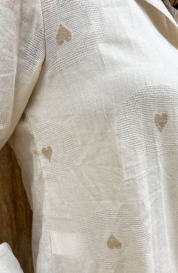 Katoenen Hartjes Blouse Beige – shoparchief, foto 3