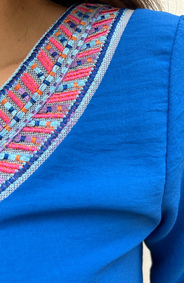 Kobalt Detail Blouse – shoparchief, foto 5