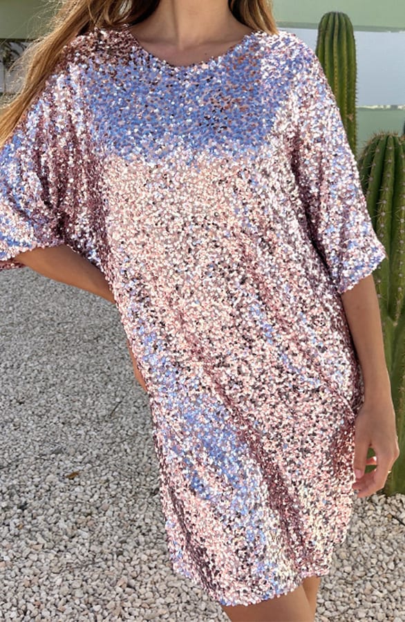 Limited Pailletten Tuniek Dust Roze – shoparchief, foto 1