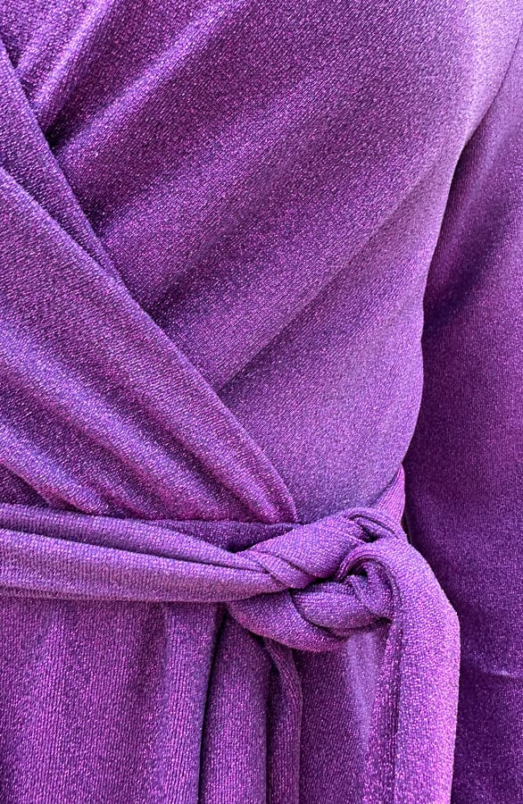 Lurex Jurk V-hals Dark Purple – shoparchief, foto 5