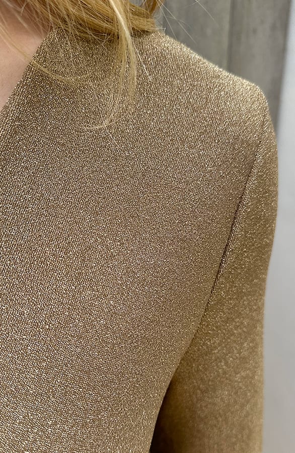 Lurex Jurk V-hals Goud – shoparchief, foto 6