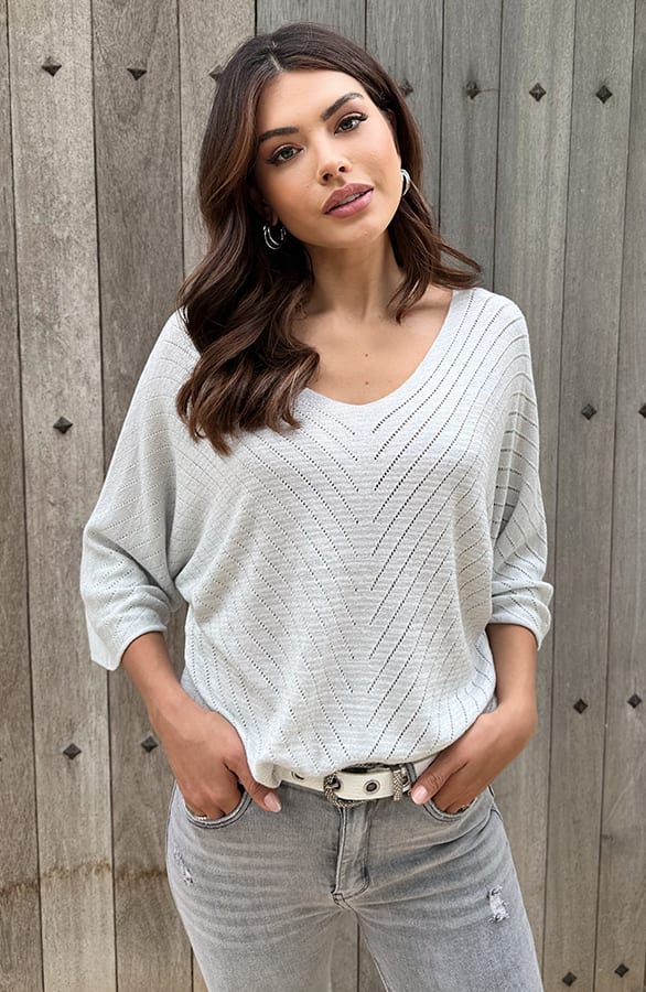 Lurex Top Detail Ice Grey – shoparchief, foto 2