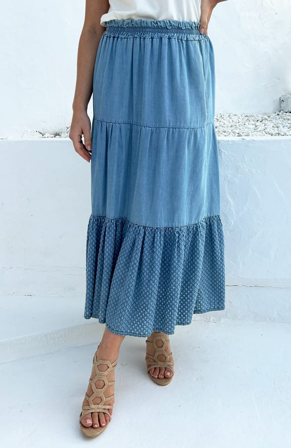 Maxi Denim Rok Light Blue – shoparchief, foto 1