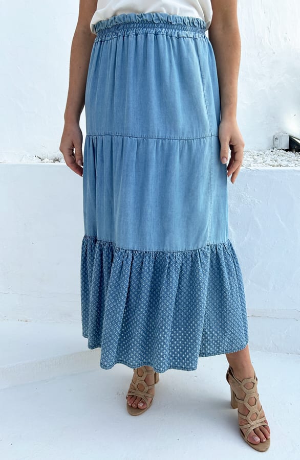 Maxi Denim Rok Light Blue – shoparchief, foto 2