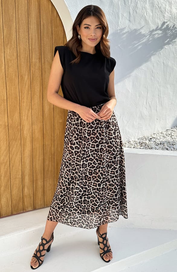 Midi Split Rok Leopard – jurken, foto 4