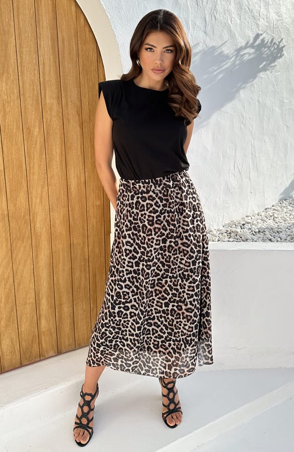 Midi Split Rok Leopard – jurken, foto 7