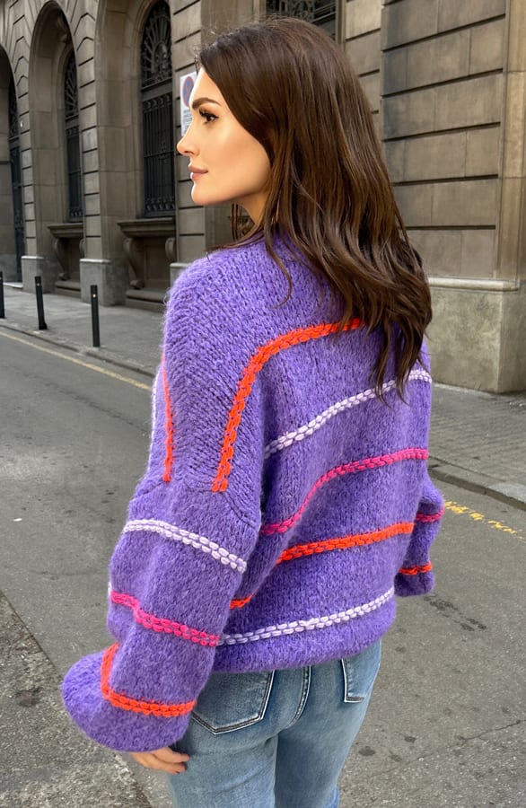 Oversized Soft Trui Neon Purple – shoparchief, foto 2