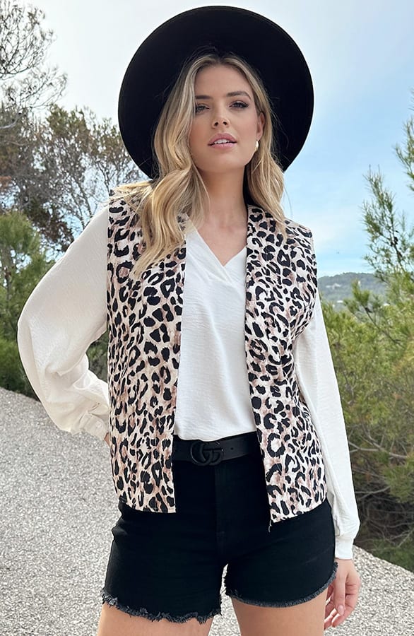 Padded Leopard Gilet – shoparchief, foto 1
