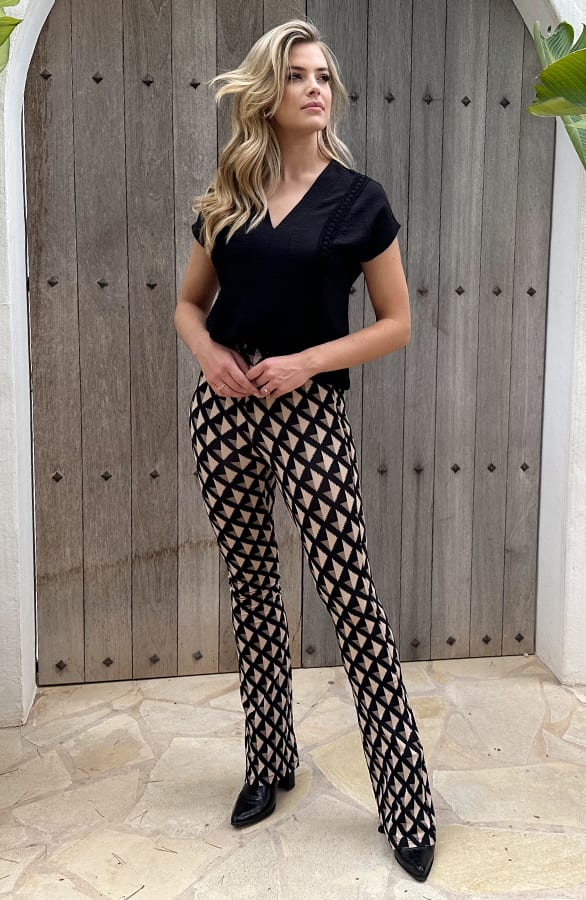 Romantic V-hals Top Zwart – tops, foto 3