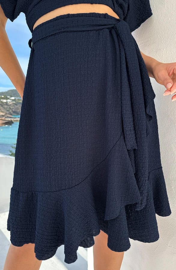Smocked Ruffle Skirt Marine – shoparchief, foto 1